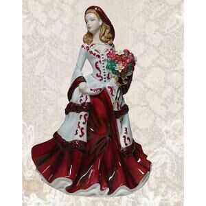 Royal Doulton Pretty Ladies Christmas Day 2008 HN5209 Red Dress Figurine